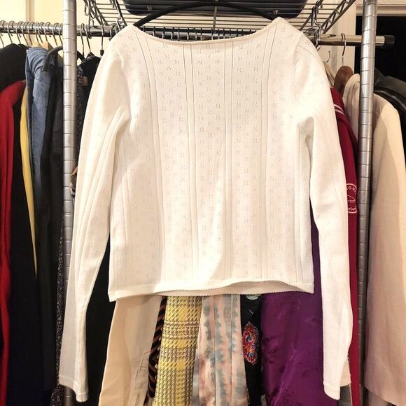 Aritzia Sunday Best Francis Pointells Sweater Light Burch White XL - Picture 4 of 6